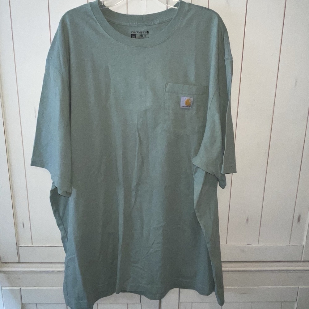 Carhartt Original Loose Fit Pocket Logo T-Men's‎ SZ 3XL  Forest Green Workwear